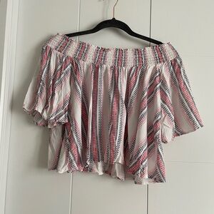 3/$45 Off the shoulder flutter sleeve top